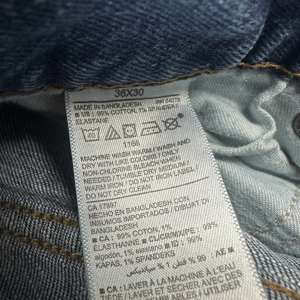 Old Navy Built-In Flex Jeans Mens 36x28 Blue Cotton Denim Straight Slim Stretch